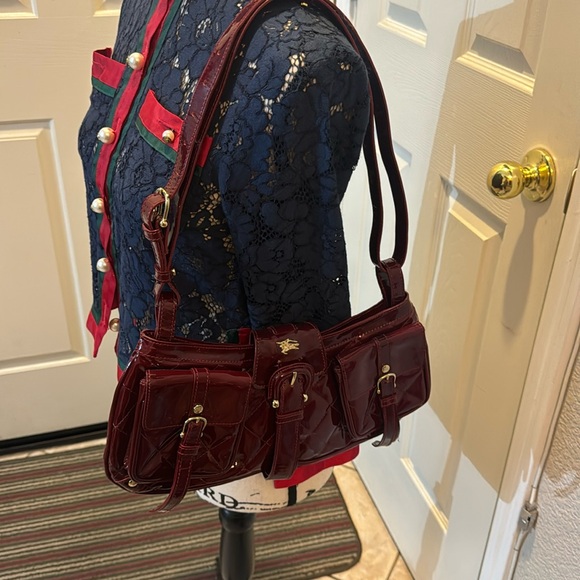 Burberry Quilted Patent Leather- Burgundy - Picture 1 of 15